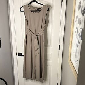 Du Jour Beige Jumpsuit with Tie Waist